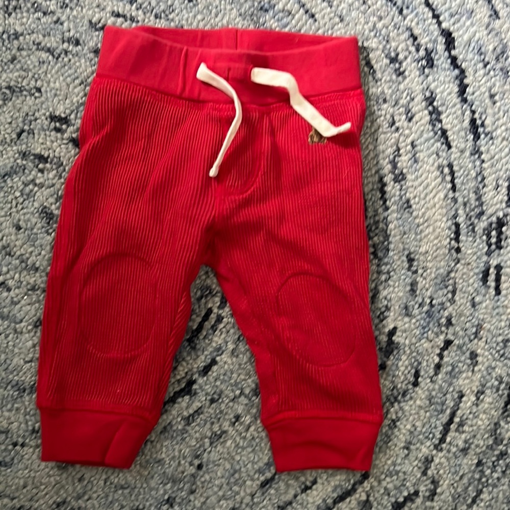 6-12M Gap Thermal Red Sweatpants with Knee Patches